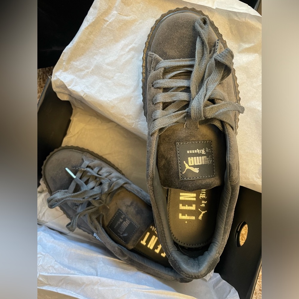 Puma x Rihanna Fenty collaboration Gray sneakers women 7-7.5, 37 size